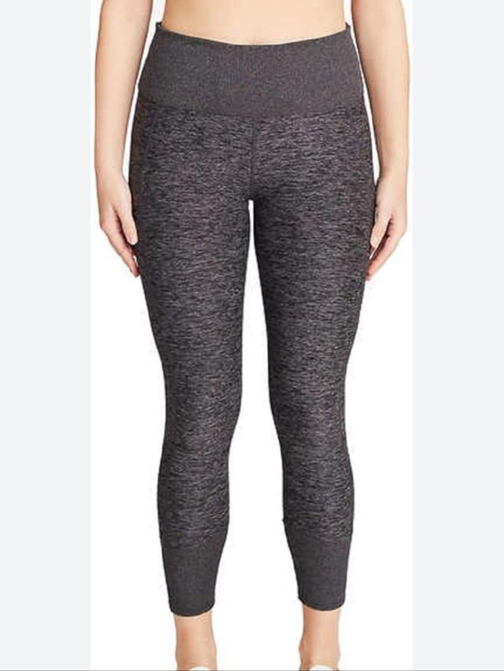 Kirkland Signature Brushed Grey Womens Size Medium High-Waist Leggings Ribbed